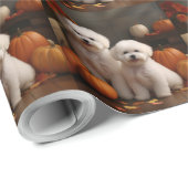 Bichon Frise Pup Autumn Delight Pompoen Cadeaupapier (Rol Hoek)