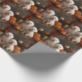 Bichon Frise Pup Autumn Delight Pompoen Cadeaupapier (Hoek)
