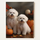 Bichon Frise Pup Autumn Delight Pompoen Planner (Achterkant)
