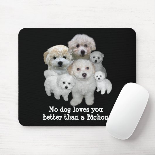 Bichon Frise Puppies Mousepad Muismat (Met muis)