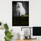 Bichon Frise Puppy 2026 Calendar Poster (Thuiskantoor)