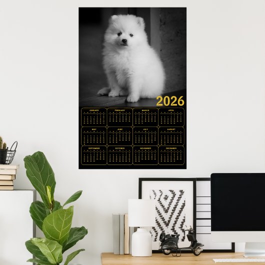 Bichon Frise Puppy 2026 Calendar Poster (Thuiskantoor)