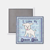 Bichon Frise Puppy Dog Art Magnet (Voorkant / Achterkant)