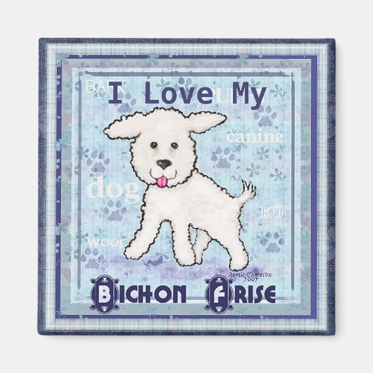 Bichon Frise Puppy Dog Art Magnet (Voorkant)
