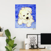 Bichon Frise Puppy Dog Portret Poster (Thuiskantoor)