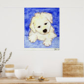 Bichon Frise Puppy Dog Portret Poster (Keuken)