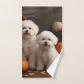 Bichon Frise Puppy Herfst Delight Pompoen Bad Handdoek (Handdoek)
