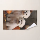 Bichon Frise Puppy Herfst Delight Pompoen Bad Handdoek (Handdoek)