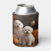 Bichon Frise Puppy Herfst Delight Pompoen Blikjeskoeler (Blikje Voorkant)