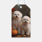 Bichon Frise Puppy Herfst Delight Pompoen Cadeaulabel (Achterkant)