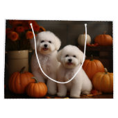 Bichon Frise Puppy Herfst Delight Pompoen Groot Cadeauzakje (Achterkant)