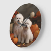 Bichon Frise Puppy Herfst Delight Pompoen Grote Klok (Hoek)