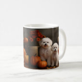 Bichon Frise Puppy Herfst Delight Pompoen Koffiemok (Voorkant rechts)