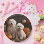 Bichon Frise Puppy Herfst Delight Pompoen Papieren Bordje (Feest)