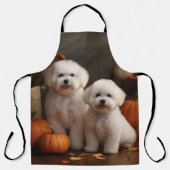 Bichon Frise Puppy Herfst Delight Pompoen Schort (Voorkant)