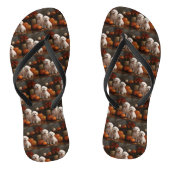 Bichon Frise Puppy Herfst Delight Pompoen Teenslippers (Voetbed)