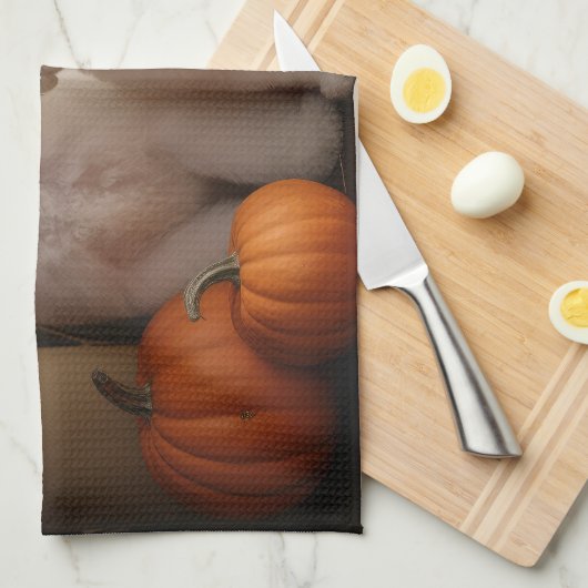 Bichon Frise Puppy Herfst Delight Pompoen Theedoek (Quarter Fold)