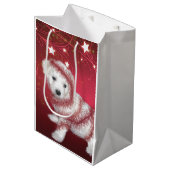 Bichon Frise Puppy kerst Medium Cadeauzakje (Voorkant Gekanteld)