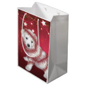 Bichon Frise Puppy kerst Medium Cadeauzakje (Achterkant Gekanteld)
