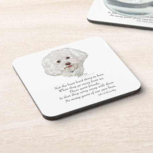 Bichon Frise Rainbow Bridge Drankjes Onderzetter (Linkerzijde)