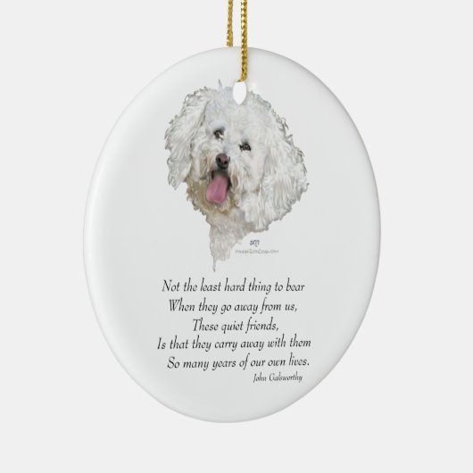Bichon Frise Rainbow Bridge Keramisch Ornament (Rechts)