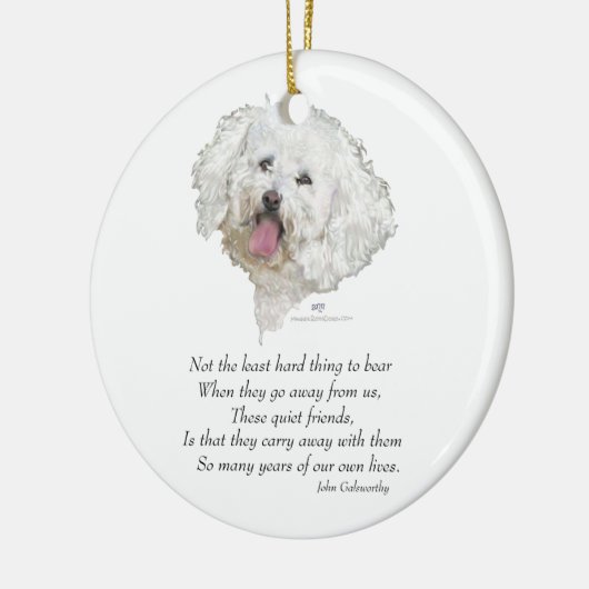 Bichon Frise Rainbow Bridge Keramisch Ornament (Links)