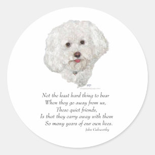 Bichon Frise Rainbow Bridge Ronde Sticker