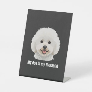 Bichon Frise Reclamebord Met Voetstuk