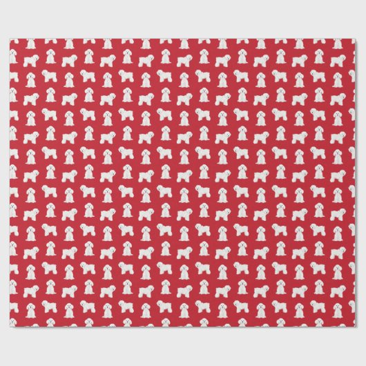 Bichon Frise Red Kerstmis Cadeaupapier (Vlak)