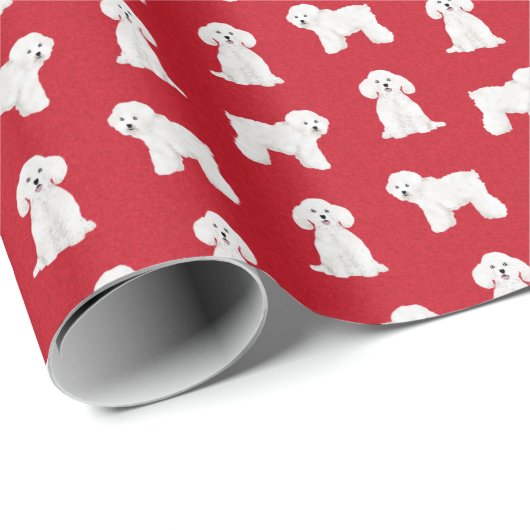 Bichon Frise Red Kerstmis Cadeaupapier (Rol Hoek)