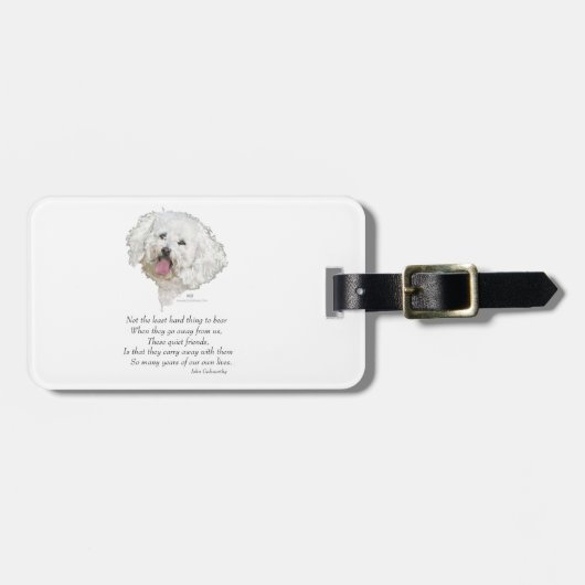 Bichon Frise Regenboogbrug Bagagelabel (Voorkant horizontaal)