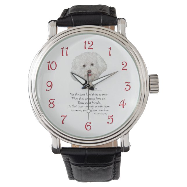 Bichon Frise Regenboogbrug Horloge (Voorkant)
