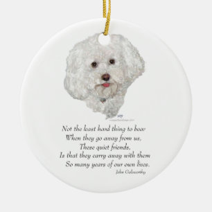Bichon Frise Regenboogbrug Keramisch Ornament