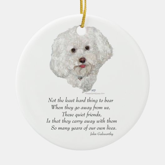 Bichon Frise Regenboogbrug Keramisch Ornament (Voorkant)