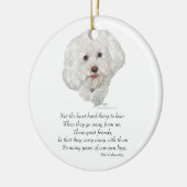 Bichon Frise Regenboogbrug Keramisch Ornament (Links)