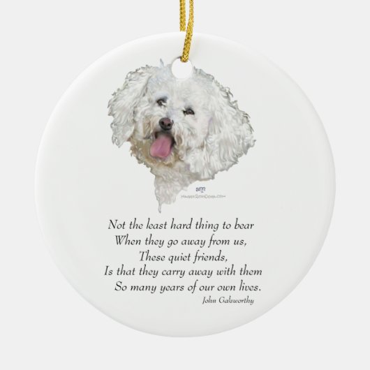 Bichon Frise Regenboogbrug Keramisch Ornament (Voorkant)