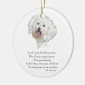 Bichon Frise Regenboogbrug Keramisch Ornament (Links)