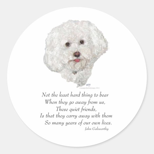 Bichon Frise Regenboogbrug Ronde Sticker (Voorkant)