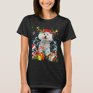 Bichon Frise Reindeer Kerstmis Lights Pajama T-shirt