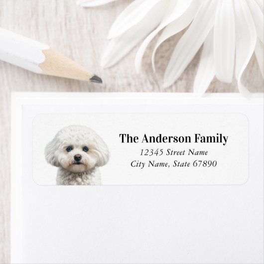 Bichon Frise retouradreslabels Etiket (Insitu)