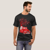 Bichon Frise Riding Red Truck Valentijn Butterfly T-shirt (Voorkant volledig)