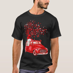 Bichon Frise Riding Red Truck Valentijn grappig an T-shirt
