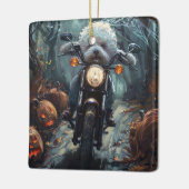 Bichon Frise Rijden Motorfiets Halloween Scary Keramisch Ornament (Links)