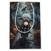 Bichon Frise Rijden Motorfiets Halloween Scary Medium Cadeauzakje (Voorkant)