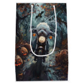 Bichon Frise Rijden Motorfiets Halloween Scary Medium Cadeauzakje (Achterkant)