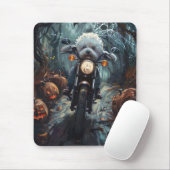 Bichon Frise Rijden Motorfiets Halloween Scary Muismat (Met muis)