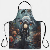 Bichon Frise Rijden Motorfiets Halloween Scary Schort (Voorkant)