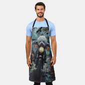 Bichon Frise Rijden Motorfiets Halloween Scary Schort (Gedragen)