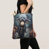 Bichon Frise Rijden Motorfiets Halloween Scary Tote Bag (Dichtbij)