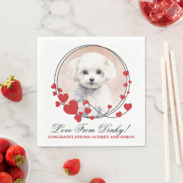 Bichon Frise Rode Hart van Honden Foto Servet